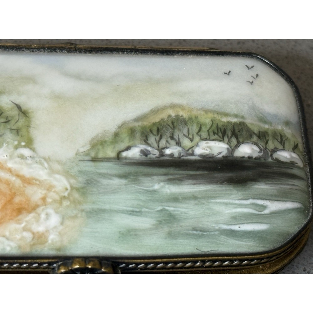 VTG Limoges France Snuff  Trinket Pill Box Peint Main SIGNED LIMITED Edition - Picture 13 of 16